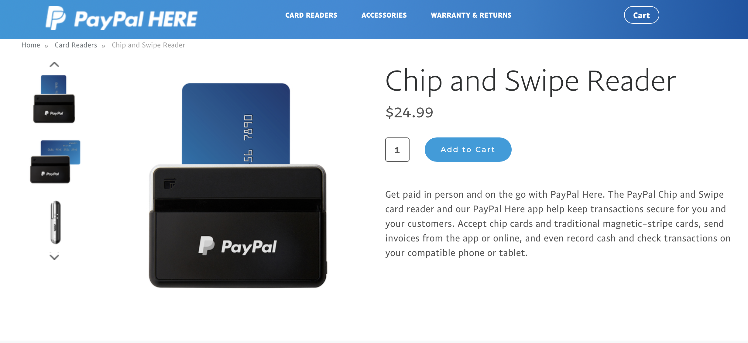 PayPal mobile card reader